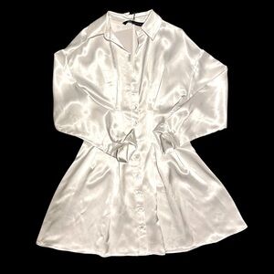 ZARA SATIN EFFECTS SHIRT DRESS